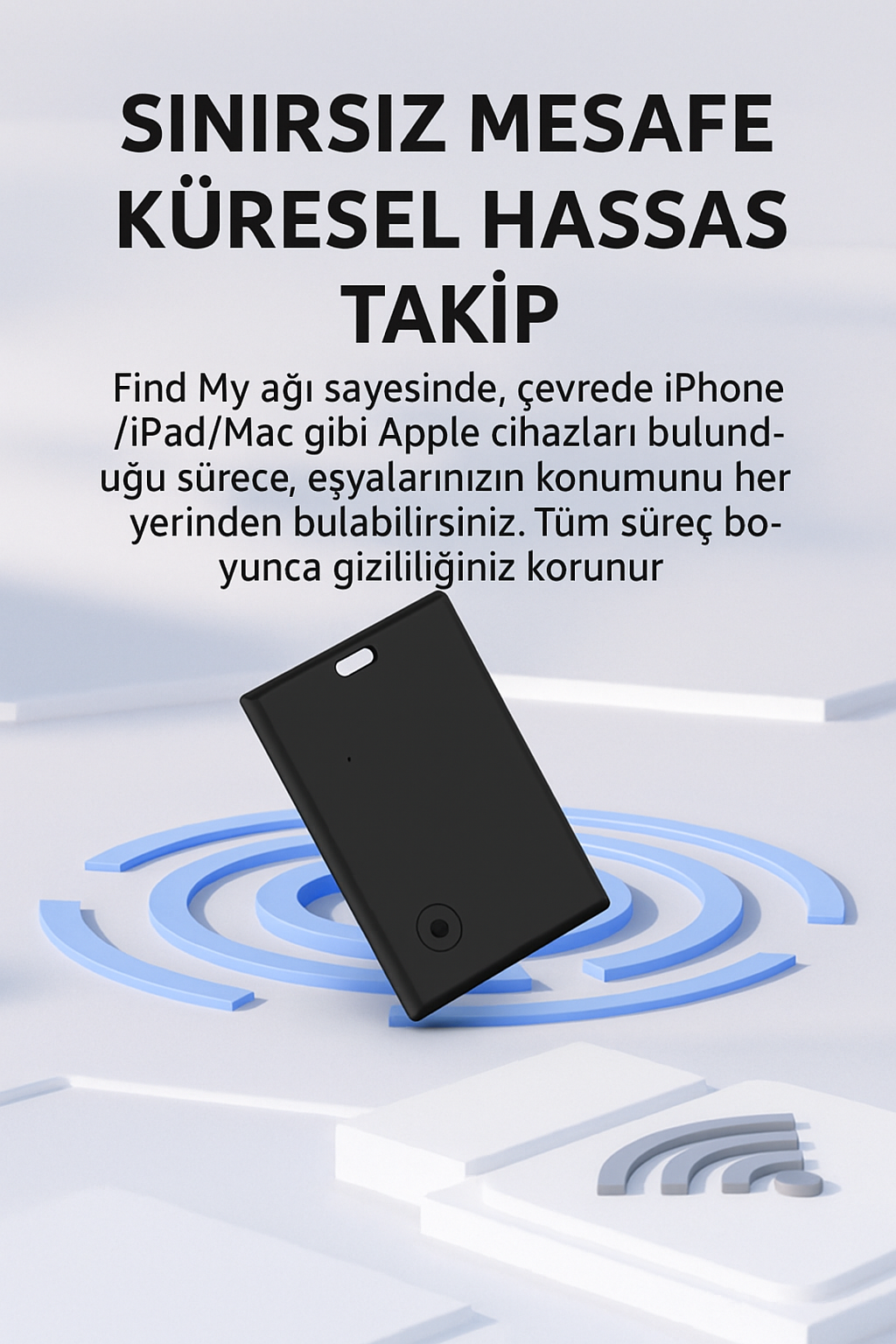 iOS Find My Destekli Ultra İnce Akıllı Takip Kartı