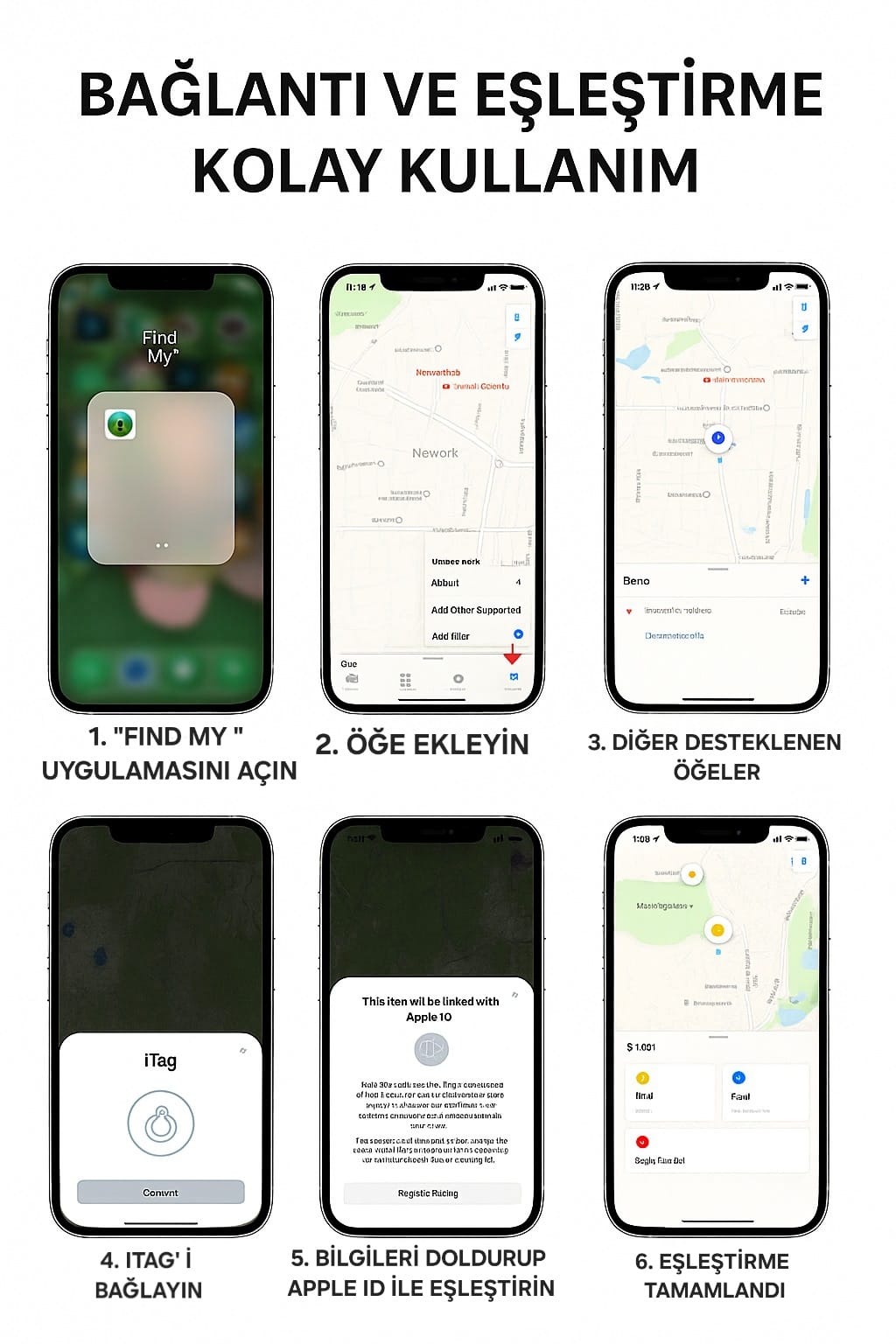 iOS Find My Destekli Ultra İnce Akıllı Takip Kartı